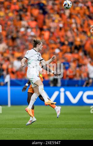 Berlin, Deutschland. Juni 2024. Patrick Wimmer (23) aus Österreich war beim Spiel der UEFA Euro 2024 in der Gruppe D zwischen den Niederlanden und Österreich im Olympiastadion in Berlin zu sehen. Quelle: Gonzales Photo/Alamy Live News Stockfoto