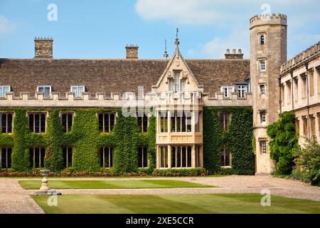 Die Efeu-bedeckte Master's Lodge am Trinity College Great Court. Cambridge. Vereinigtes Königreich Stockfoto