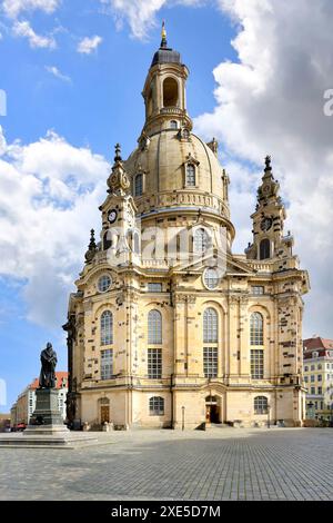 Barocke evangelisch-lutherische Kirche unserer Lieben Frau, Dresden, Sachsen, Deutschland Stockfoto