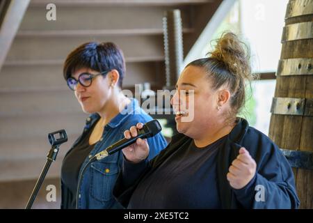 Natalia Tascon i Maria Magdalena Amengual. Sänger Stockfoto