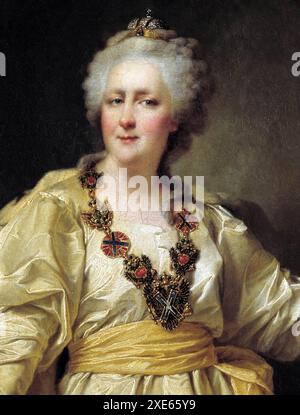Katharina II., die große 1729-1796, Kaiserin von Russland von 1796 bis 1794. Dmitri Lewitschki 1735-1822, russisch-ukrainischer Maler. Weibliches Drei Stockfoto