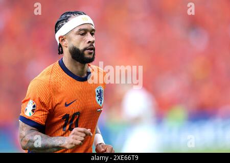 BERLIN, DEUTSCHLAND - 25. JUNI: Memphis Depay aus den Niederlanden während des Gruppenspiels D - UEFA EURO 2024 zwischen den Niederlanden und Österreich im Olympiastadion am 25. Juni 2024 in Berlin. (Foto: Peter Lous/BSR Agency) Stockfoto