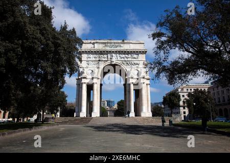 The Arco della Vittoria Victory Arch, Genua, Ligurien, Italien, Europa Copyright: FotoJourneys 1231-47 Stockfoto