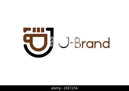 Vorlage mit Heißgetränk-Logo und Design-Konzept mit Buchstabe J. Stock Vektor