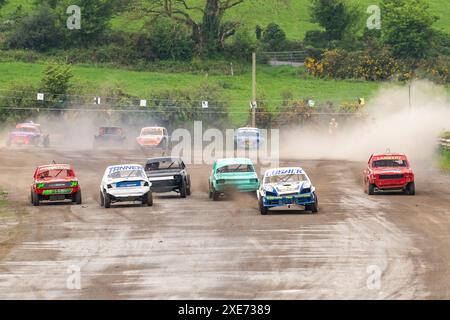 Der Cork Autograss Racing Club hält ein Rennen in Coppeen, West Cork, Irland ab. Stockfoto