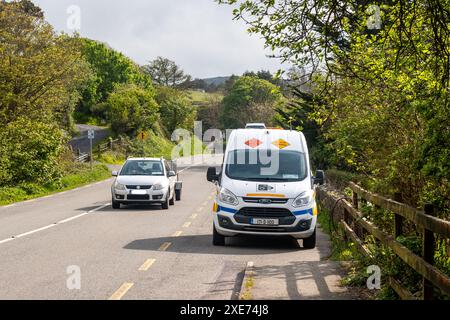 Irish Speed Van am Straßenrand fangen Geschwindigkeitsfahrer in Schull, West Cork, Irland. Stockfoto