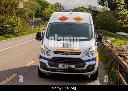 Irish Speed Van am Straßenrand fangen Geschwindigkeitsfahrer in Schull, West Cork, Irland. Stockfoto