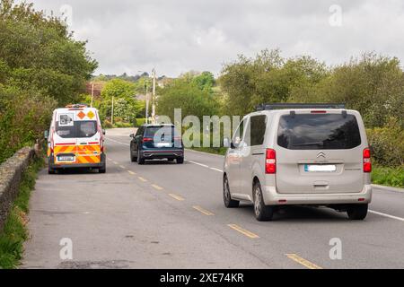 Irish Speed Van am Straßenrand fangen Geschwindigkeitsfahrer in Schull, West Cork, Irland. Stockfoto