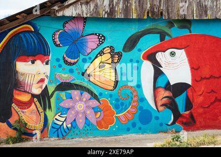 Wandmalereien, San Juan de Oriente, Maseta Central, Nicaragua, Mittelamerika Stockfoto
