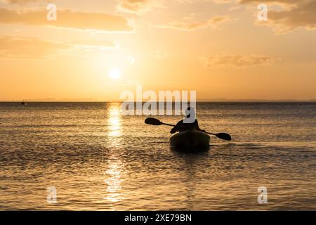 Sonnenuntergang über dem Nicaragua-See, Ometepe Island, Rivas State, Nicaragua, Mittelamerika Stockfoto