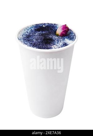 Dalgona Matcha Blue Latte, ein cremiger Matcha Stockfoto