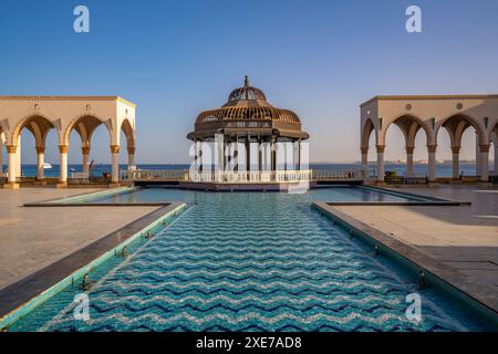 Blick auf die Ankunftsplatte in der Altstadt von Sahl Hasheesh, Sahl Hasheesh, Hurghada, Gouvernement des Roten Meeres, Ägypten, Nordafrika, Afrika Copyright: FrankxFell 844- Stockfoto