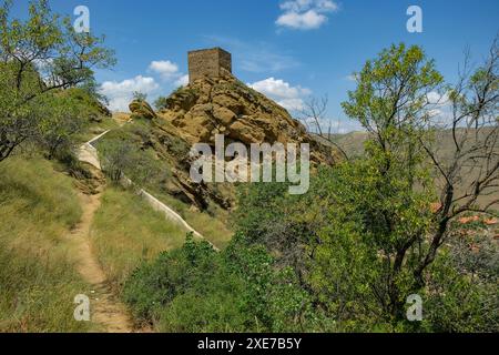 Udabno, Georgien – 20. Juni 2024: David Gareji ist ein orthodoxes Kloster in der Region Kachetien in Georgien. Stockfoto