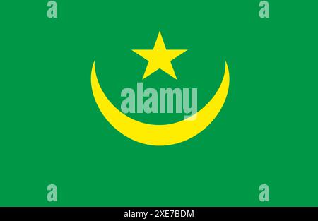 Flagge von Mauretanien. Mauretanische Flagge. Nationales Symbol. Islamische Republik Mauretanien. Afrikanische Zählung Stockfoto