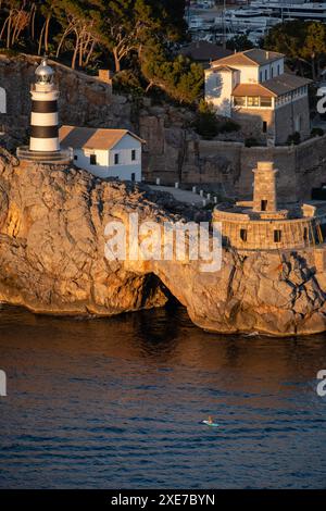 Leuchtturm Punta de Sa Creu Stockfoto