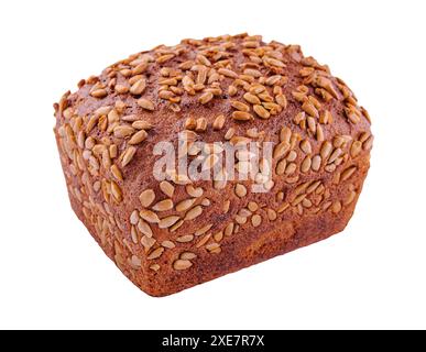 Roggenbrot mit Sonnenblumenkernen auf einem Weißen Stockfoto