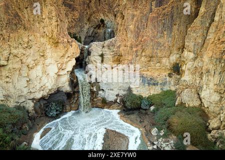 Der Wasserfall in der Judäischen Wüste Stockfoto