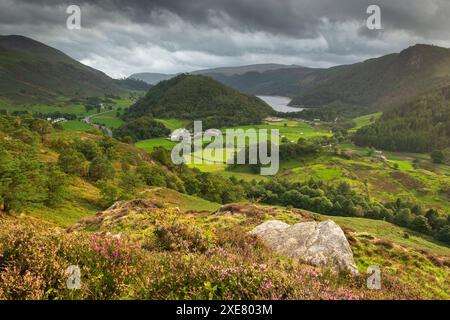 Blick nach Süden nach Thirlmere von Wren Crag, Lake District National Park, Cumbria, England. Herbst (September) 2018. Stockfoto