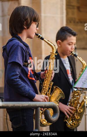 Weihnachtsvorsprechen der Llucmajor Musikschule Stockfoto