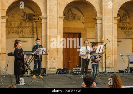 Weihnachtsvorsprechen der Llucmajor Musikschule Stockfoto