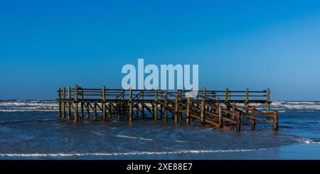 Pfahlwohnung am Norsestrand von Sankt Peter-Ording in Deutschland Stockfoto