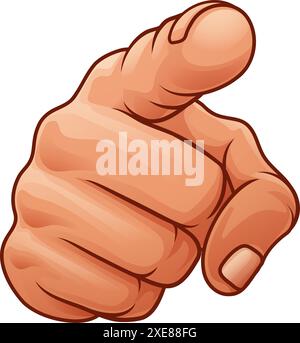 Ich Möchte, Dass Du Mit Dem Zeigefinger Zeigst. Cartoon Hand Symbol Stock Vektor