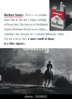 1964 Marlboro Zigaretten Ad - Marlboro man, Marlboro Country Stockfoto