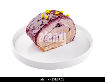 Kekse oder Biskuit Kuchenrolle auf Teller Stockfoto