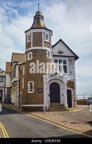Das Guildhall Cottage an der Bridge Street. Lyme Regis. England Stockfoto