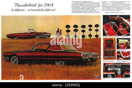 1964 Werbespot für Ford Thunderbird Hardtop und Ford Cabriolet Stockfoto