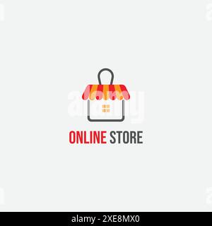 Vektorlogo für den Online-Shop für Unternehmen. Stock Vektor