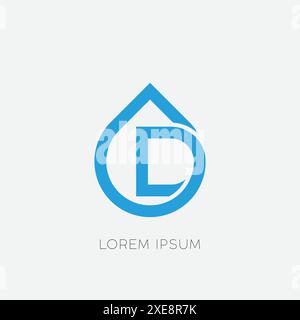 Moderne Design-Vorlage mit Wassertropfen-Vektor-Logo des Buchstaben D. Stock Vektor