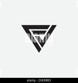 Abstrakte Initialen, Monogramm, Buchstabe VF FV, Schriftzeichen, Logo. Stock Vektor