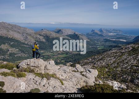 Abstieg zum Puig de Ca Pass Stockfoto