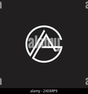 Abstraktes Letter AG GA geometrisches Initial-Logo-Design. Stock Vektor