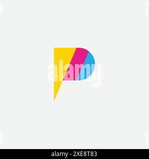 Letter P Druck Logo Vektorvorlage Stock Vektor
