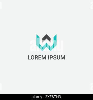 Anfangsbuchstabe W Eine Logo-Vektorvorlage Stock Vektor