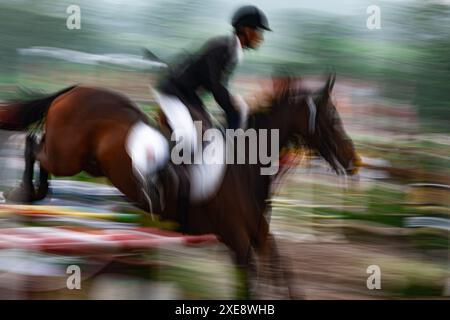 Bandung, Indonesien, 2008. März 2007: Der Pferdesport. Stockfoto