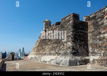 Burgfestung San Felipe de Barajas Fort, Cartagena de Indias, Karibikküste Kolumbiens. Stockfoto