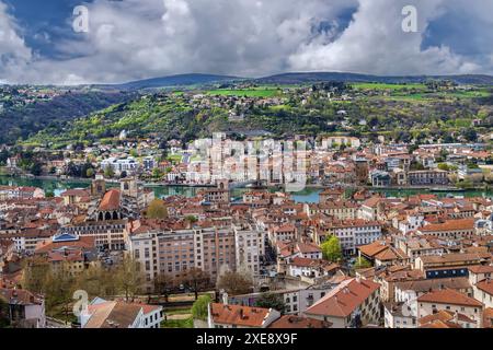 Eine Luftaufnahme von Vienne, Frankreich Stockfoto