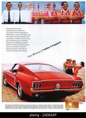 1968 Werbespot für Ford Mustang Fastback Stockfoto