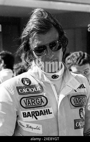 Der brasilianische Rennfahrer Wilson Fittipaldi beim Gran Premio Argentina Fórmula UNO (Grand Prix der argentinischen Formel 1), Buenos Aires, 1973. Stockfoto