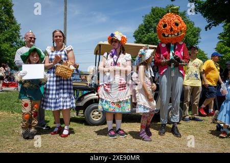 Cosplayer auf dem Ozfest. Jährlich stattfindendes Festival und Parade in Canastota, New York, Geburtsort von L. Frank Baum, der den Zauberer von Oz schrieb. Stockfoto