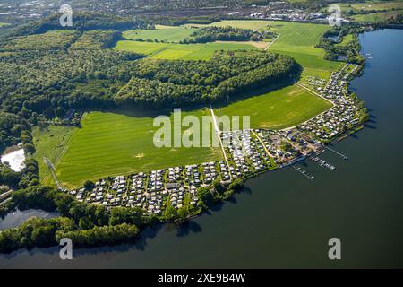 Luftaufnahme, Kaisbergwald mit Campingplätzen Caravan- und Wassersportverein Harkortsee (CWVH) und Wassersport- u. Campingverein Hagen e.V., bei Hark Stockfoto