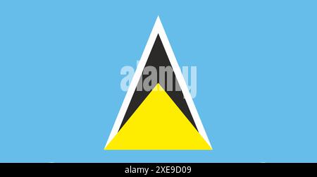Flagge von St. Lucia. Saint-Lucia-Flagge auf Stoffoberfläche. Nationales Symbol. Karibisches Land. Nationa Stockfoto