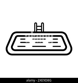 Pool-Symbol oder modernes Liniensymbol. Vektorgrafik und Ikonendesign mit auffälligen Konturen. Schwarz-weiß Pixel Perfect minimalistisches Symbol isoliert weiß b Stock Vektor