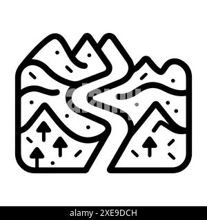 Trailsymbol oder modernes Liniensymbol. Vektorgrafik und Ikonendesign mit auffälligen Konturen. Schwarz-weiß Pixel Perfect minimalistisches Symbol isoliert weiß Stock Vektor