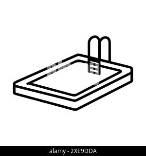 Pool-Symbol oder modernes Liniensymbol. Vektorgrafik und Ikonendesign mit auffälligen Konturen. Schwarz-weiß Pixel Perfect minimalistisches Symbol isoliert weiß b Stock Vektor