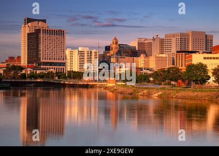 Rochester, Minnesota, USA. Stadtbild von Rochester, Minnesota, USA bei Sonnenaufgang im Sommer. Stockfoto