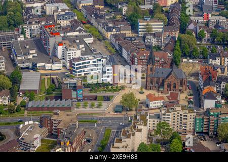 Luftaufnahme, Neubau Europagarten mit Baustelle und Europaplatz, Kreuzkirche und Bahnhofstraße, LWL-Museum für Archäologie und Kultur, W Stockfoto